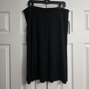 Kate Hill A-Line Midi Skirt Black Womens Size Medium NWT